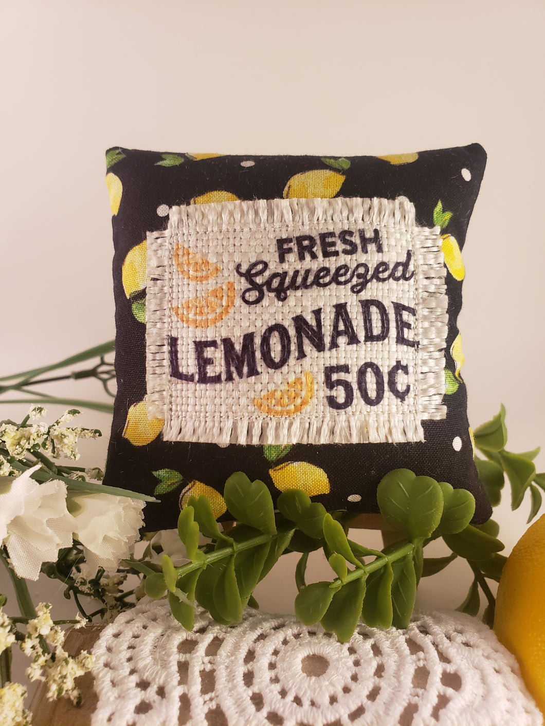 Fresh Squeezed Lemonade Mini Patch Pillow