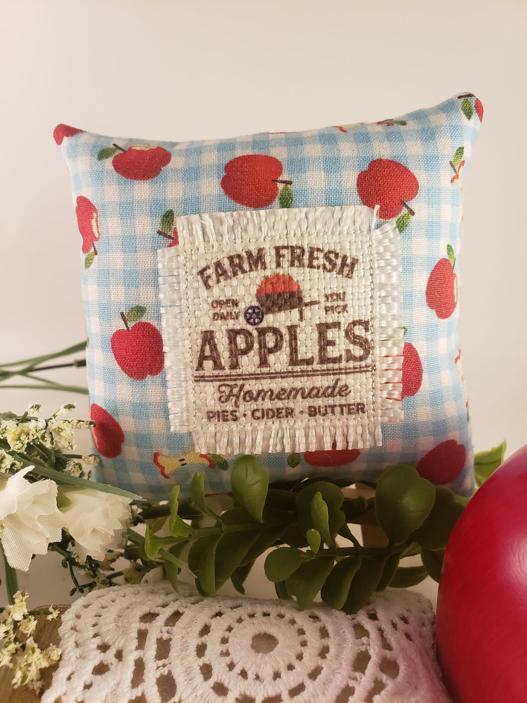 Farm Fresh Apples Mini Patch Pillow