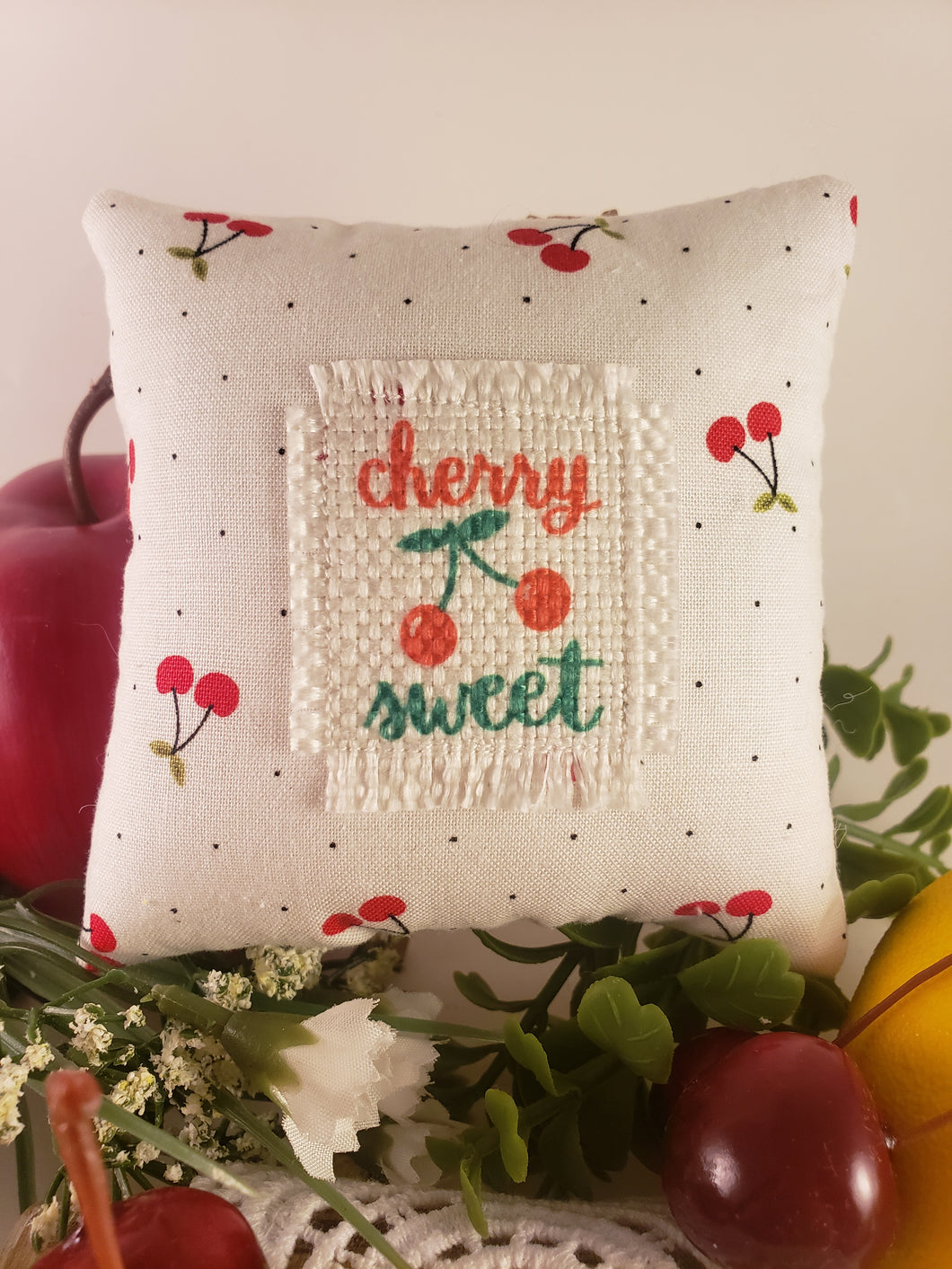 Cherry Sweet Mini Patch Pillow