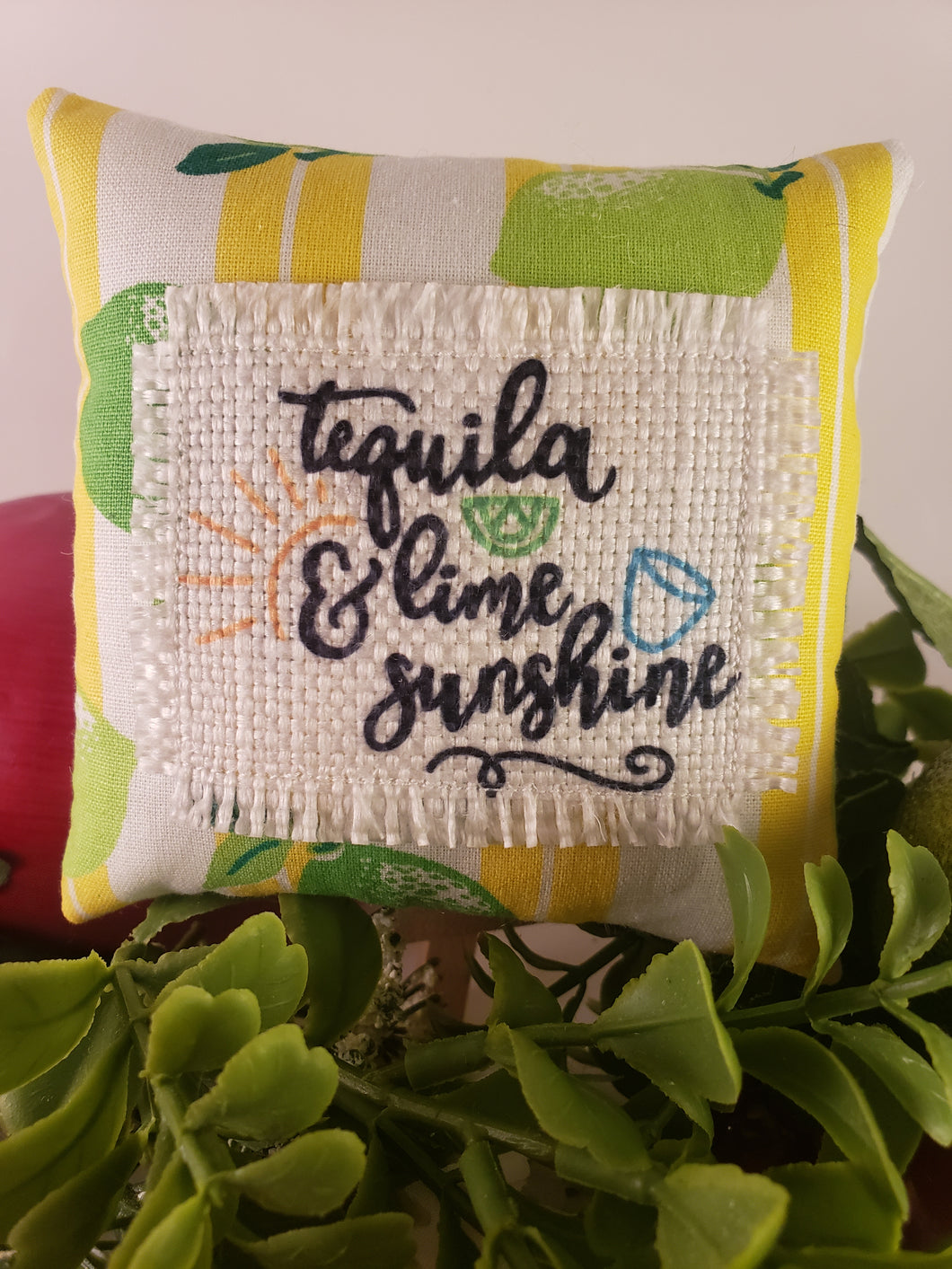 Tequila Lime & Sunshine Mini Patch Pillow