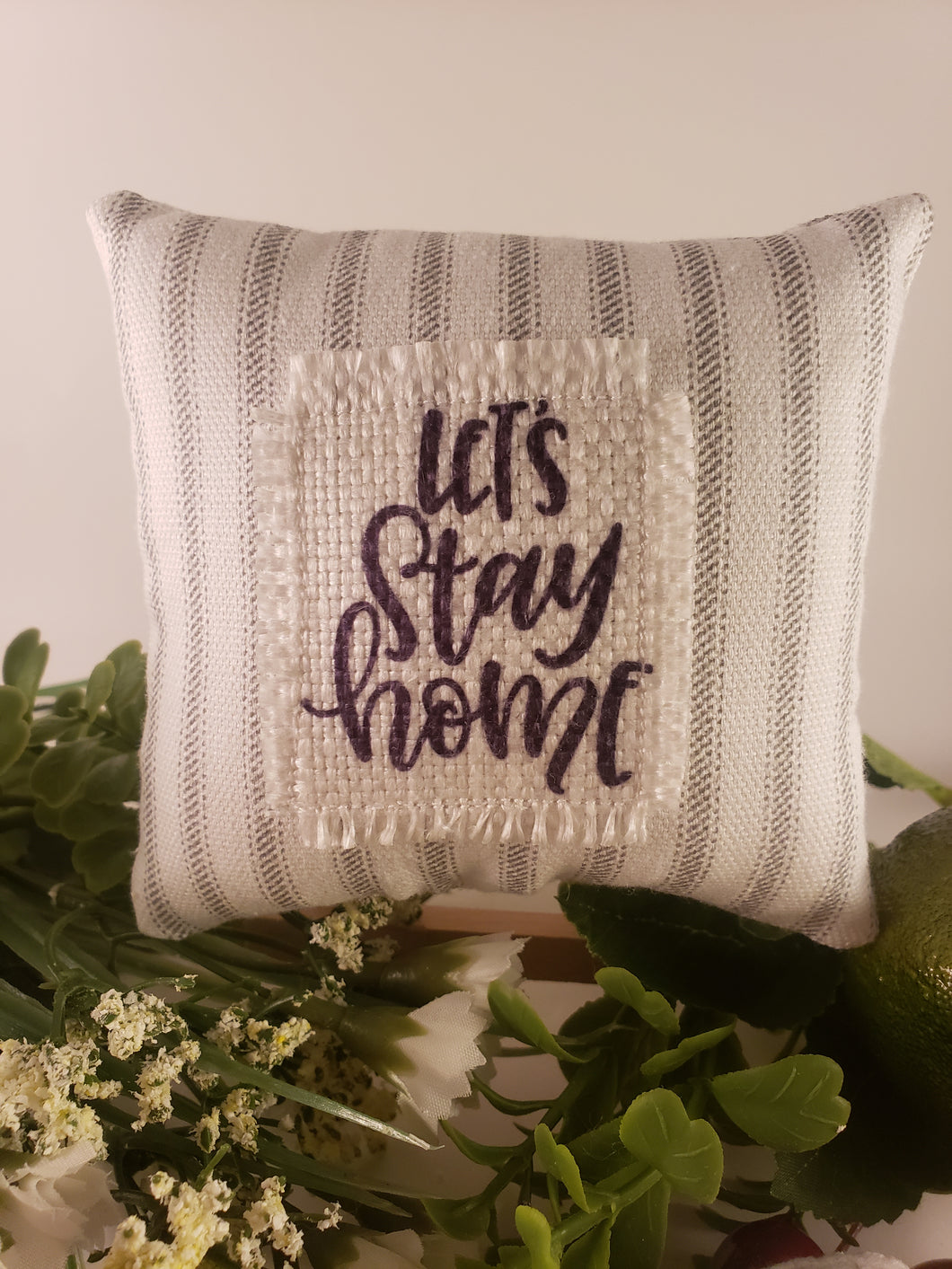 Let's Stay Home Mini Patch Pillow