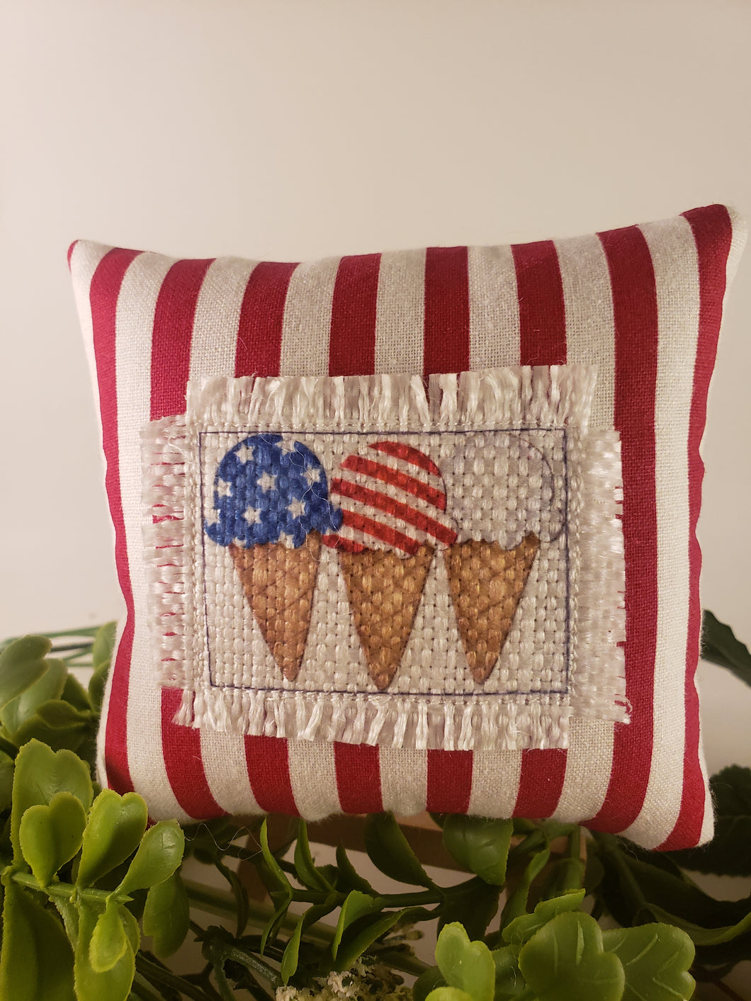 Patriotic Ice Cream Mini Patch Pillow