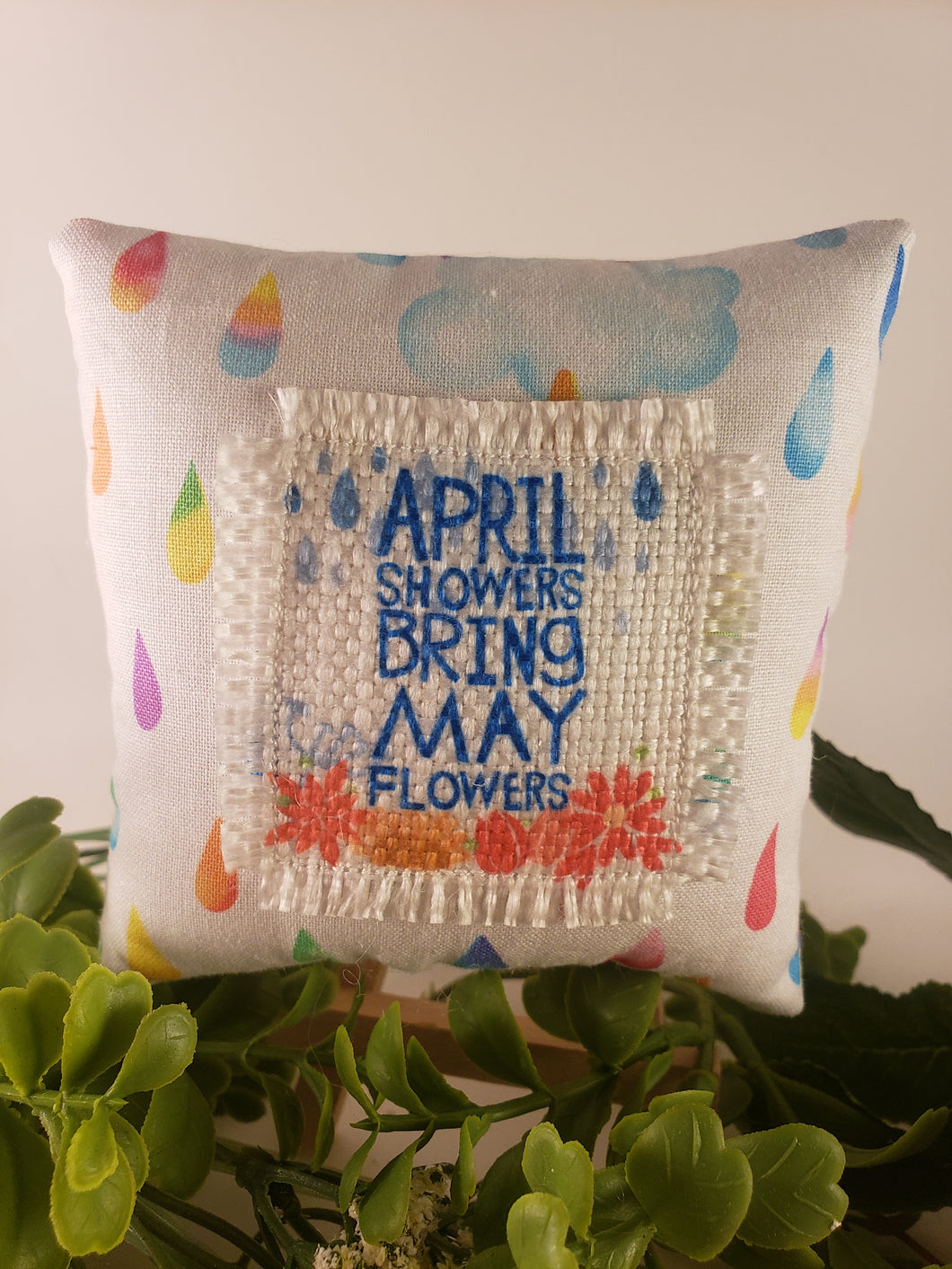 April Showers Mini Patch Pillow