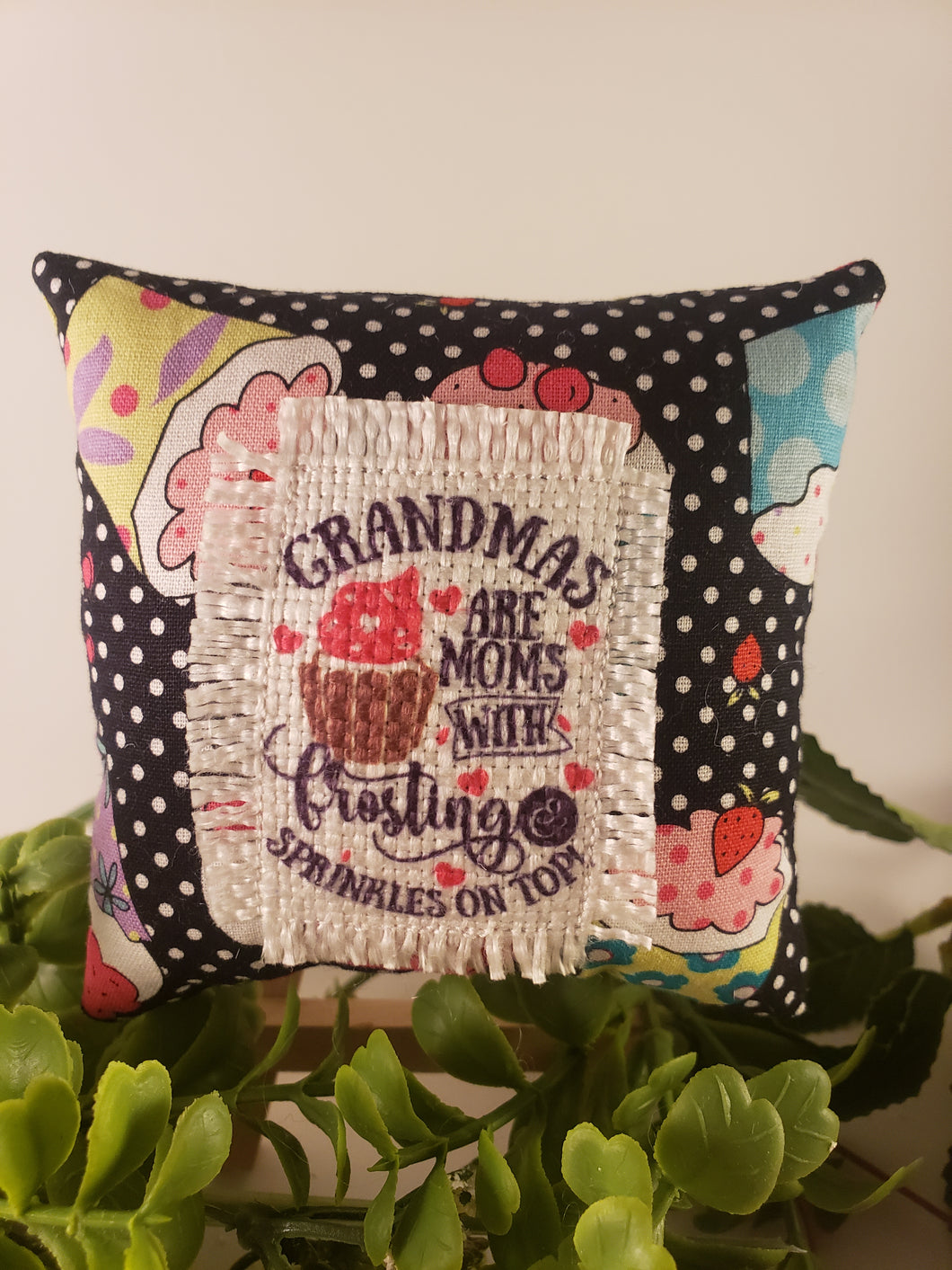 Grandma's Cupcake Mini Patch Pillow